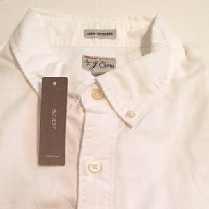 NWT JCrew White Pima Cotton Slim XL Untucked Shirt